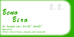 beno biro business card